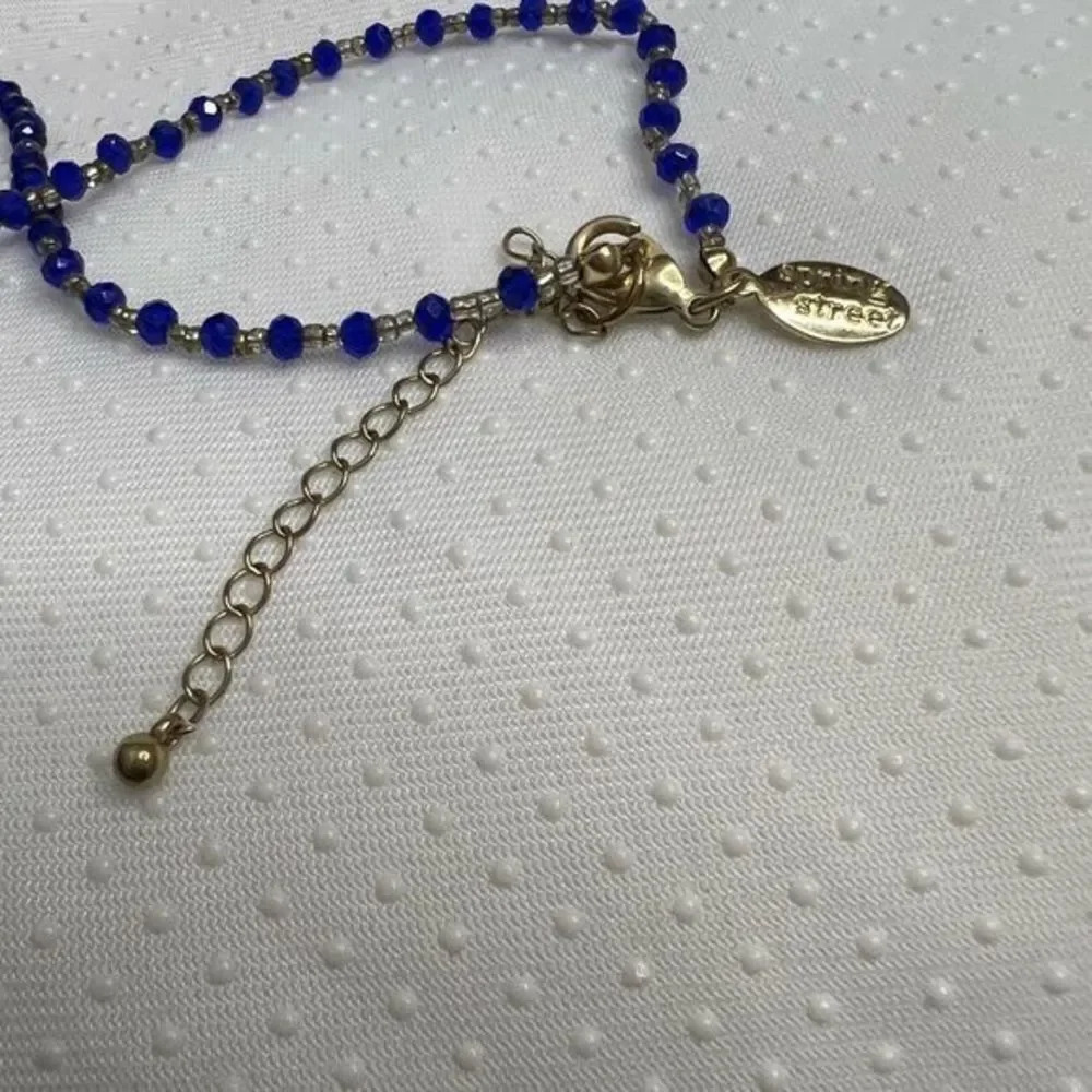 Spring Street Long Blue Beaded Necklace - Picture 12 of 14
